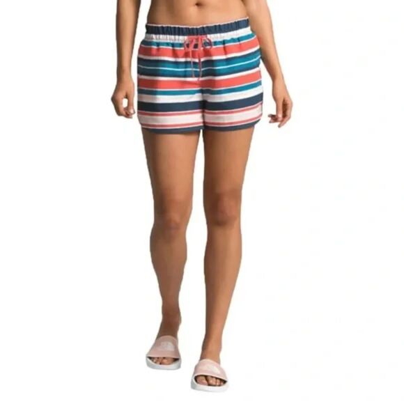 The North Face Class V Shorts Size Medium Flashdry Striped Blue Coral 100% Nylon - Picture 1 of 6